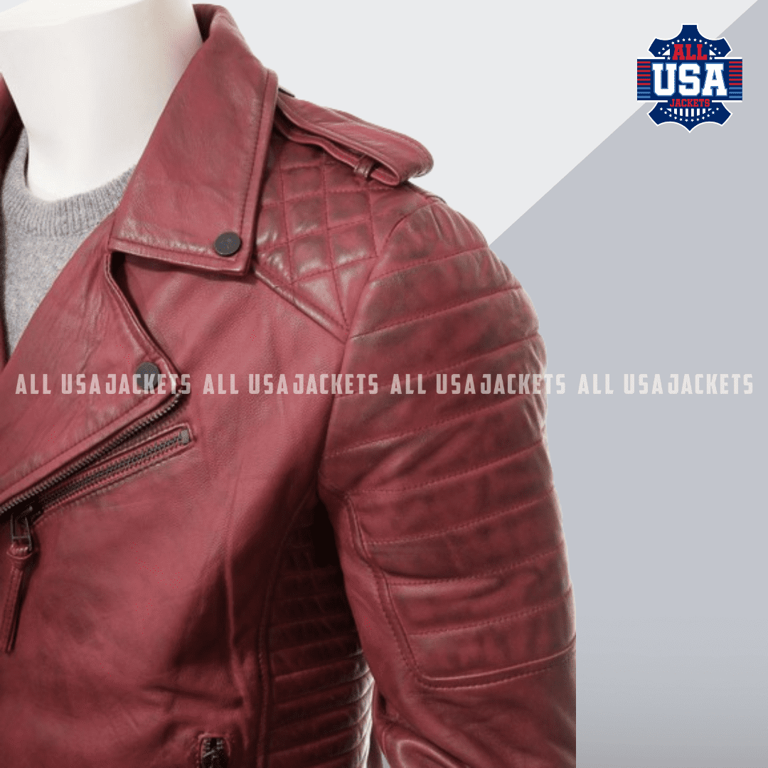 Mens Burgundy Double Breasted Jacket